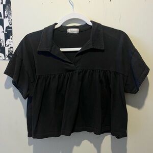 Altar'd State Black Flowy Crop Top